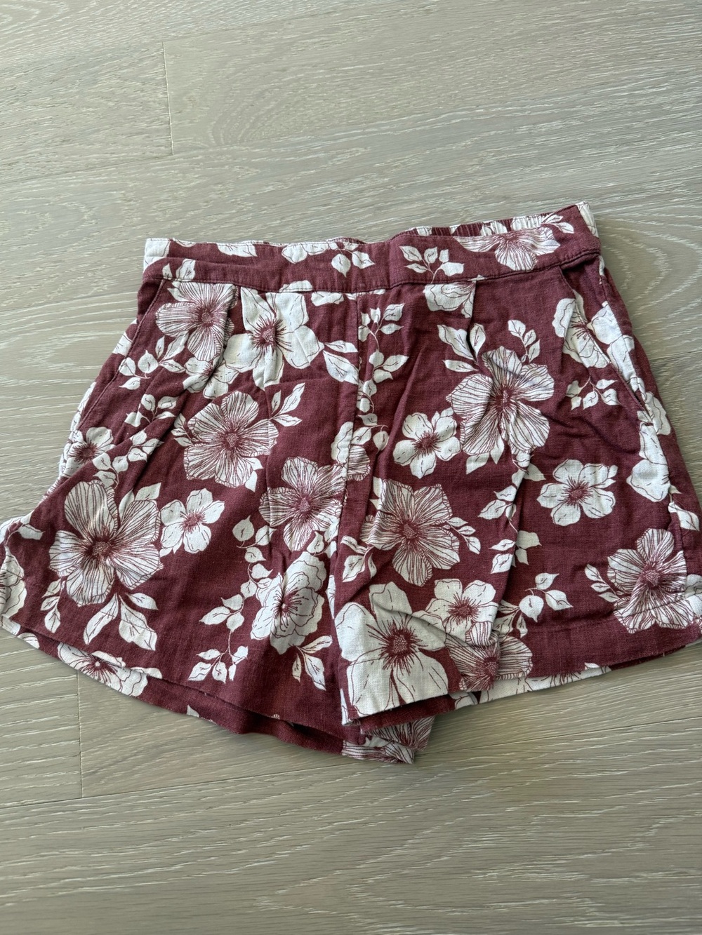 Abercrombie Linen Blend Pull On Shorts EUC